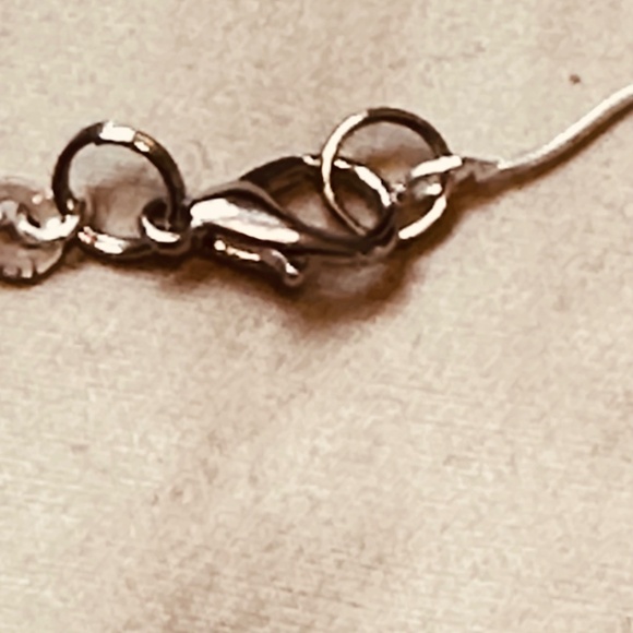 925 Sterling Silver Chain w/Blue Beads Crystal Rondelle’s & Om Charm Hand Made - Picture 12 of 13